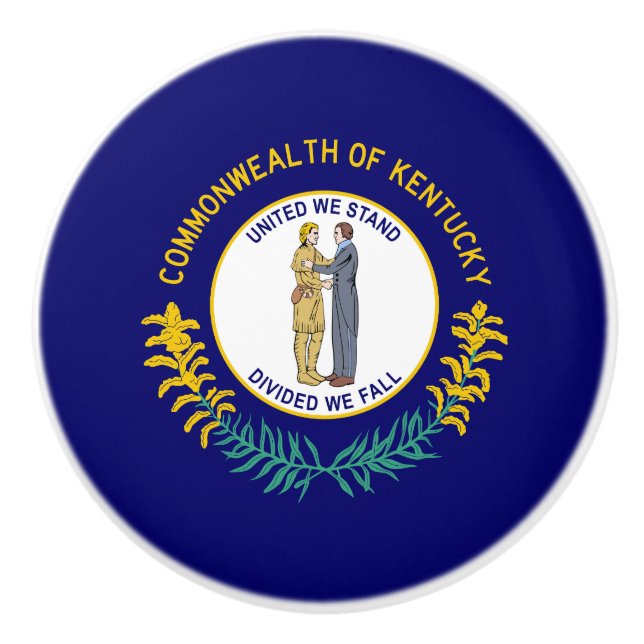 Kentucky State Flag Ceramic Knob (Front)