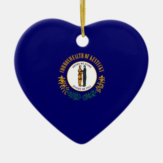 Kentucky State Flag Design Ceramic Tree Decoration (Front)