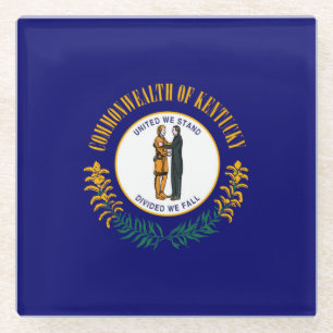 Kentucky State Flag Design Decor Glass Coaster