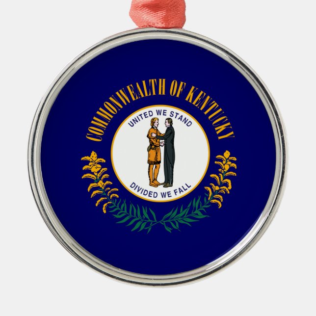 Kentucky State Flag Design Metal Tree Decoration (Front)