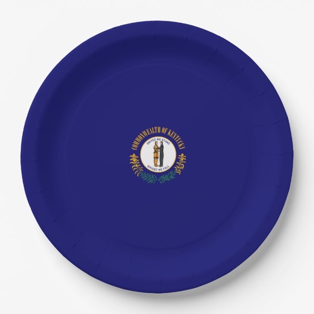 Kentucky State Flag Design Paper Plate (Front)