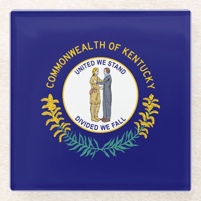 Kentucky State Flag Glass Coaster (Front)