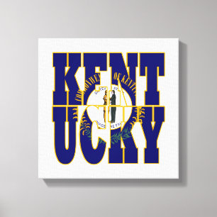 Kentucky state flag text canvas print