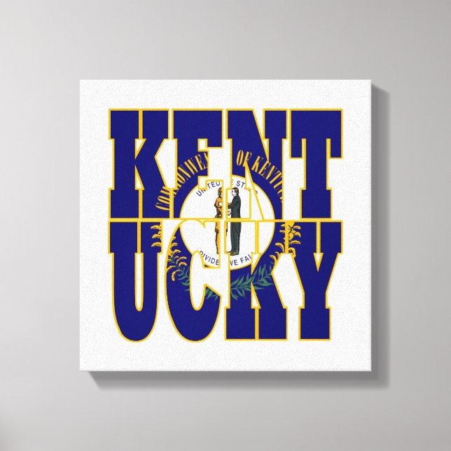 Kentucky state flag text canvas print (Front)