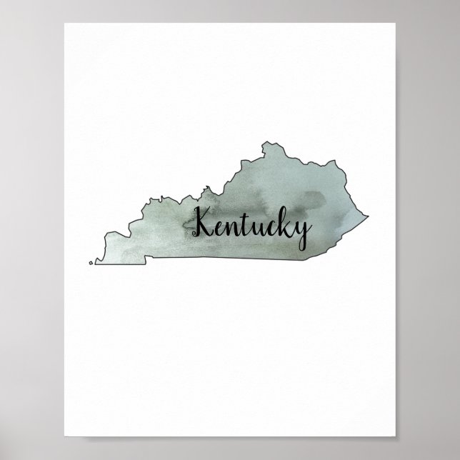 Kentucky State Illustration Poster (Front)