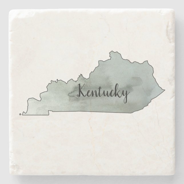 Kentucky State Illustration Stone Coaster (Front)