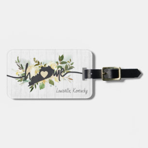 Kentucky State Personalised Your Home City Rustic Luggage Tag
