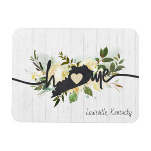 Kentucky State Personalised Your Home City Rustic Magnet