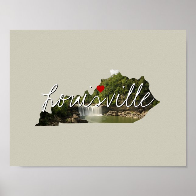 Kentucky State Photo insert and town name Poster (Front)