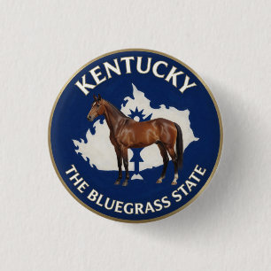 Kentucky State Pride Horse Emblem 🐎 3 Cm Round Badge