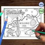 kentucky state shape and facts colouring page<br><div class="desc">by leapdaze</div>