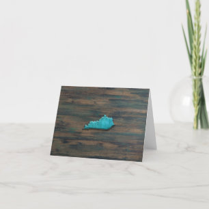Kentucky State Shape Teal Thank You Card