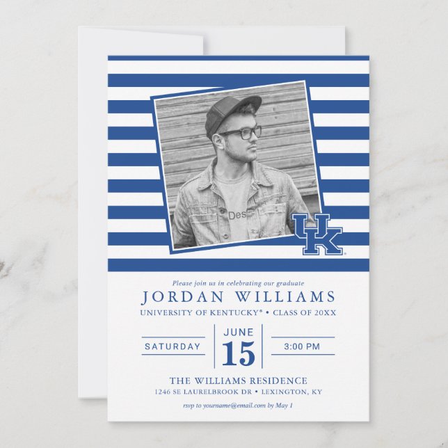 Kentucky Striped Graduation Announcement (Front)