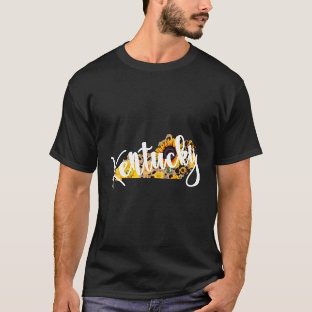 Kentucky Sunflower Leopard Print Wildflower State  T-Shirt (Front)