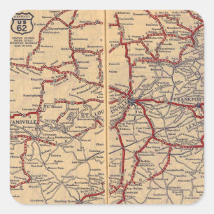 Kentucky, Tennessee 3 Square Sticker