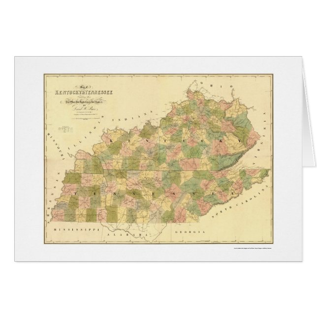 Kentucky & Tennessee Railroad Map 1839 (Front Horizontal)