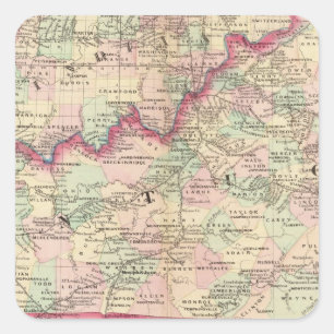 Kentucky, Tennessee Square Sticker