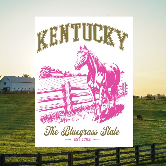 Kentucky The Bluegrass State Est. 1792 Horse Postcard (Kentucky The Bluegrass State Est. 1792 Horse Postcard
)