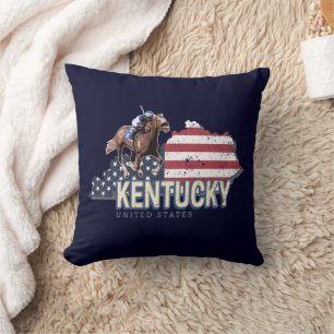 Kentucky United States Retro State Map Vintage USA Cushion