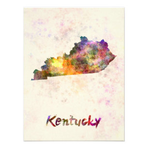 Kentucky US state in watercolor Photo Print