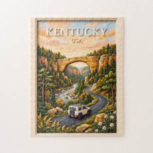 Kentucky USA Road Trip 3D Textured Red River Gorge Jigsaw Puzzle