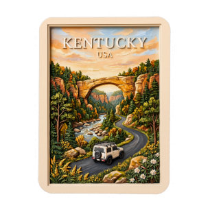Kentucky USA Road Trip 3D Textured Red River Gorge Magnet