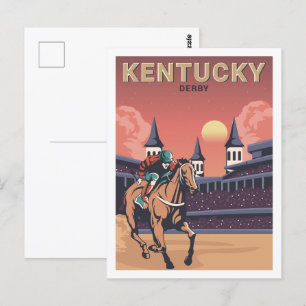 Kentucky USA Travel Place Illustration Postcard