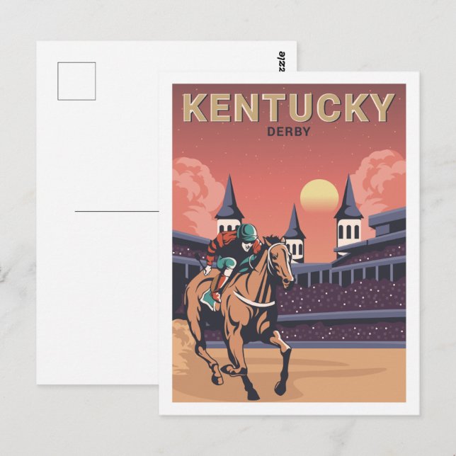 Kentucky USA Travel Place Illustration Postcard (Front/Back)