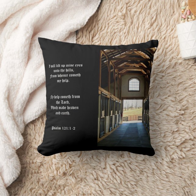 Kentucky View from the Barn, Psalm 121:1-2 Cushion (Blanket)