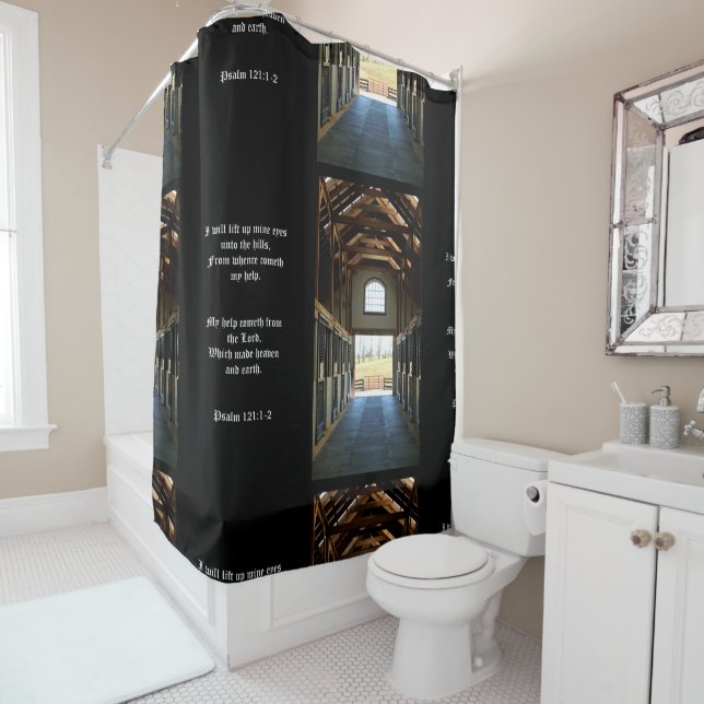 Kentucky View from the Barn, Psalm 121:1-2 Shower Curtain (In Situ)