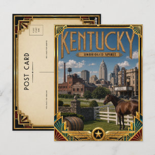 Kentucky Vintage Art Deco Golden Age Postcard