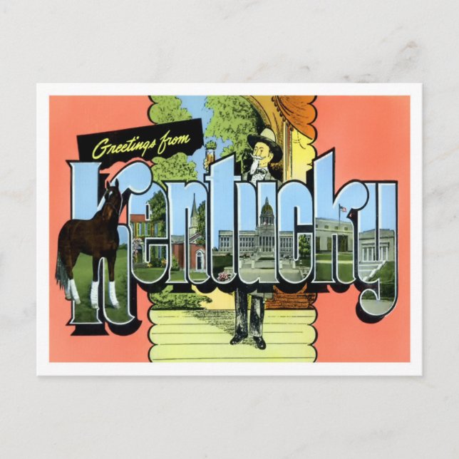 Kentucky Vintage Big Letters Postcard (Front)