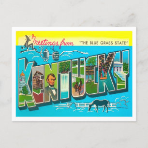Kentucky Vintage Big Letters Postcard
