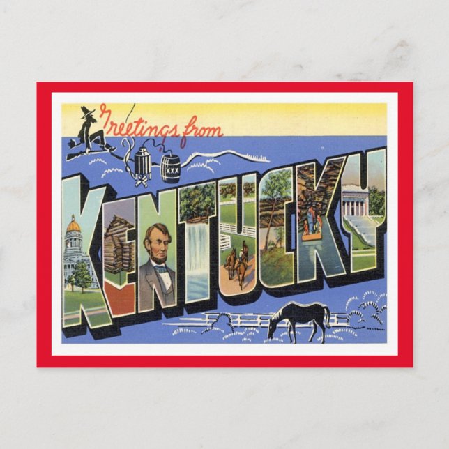 Kentucky Vintage Travel Postcard (Front)