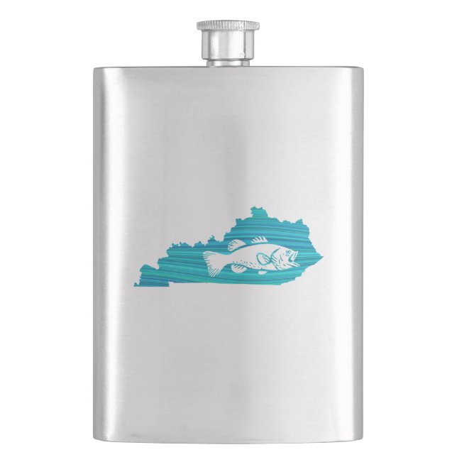 Kentucky Wave Fishing Hip Flask (Front)