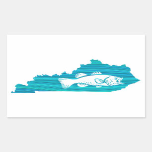 Kentucky Wave Fishing Rectangular Sticker
