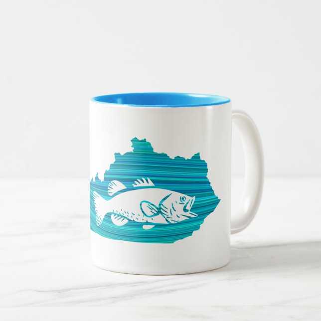 Kentucky Wave Fishing Two-Tone Coffee Mug (Front Right)