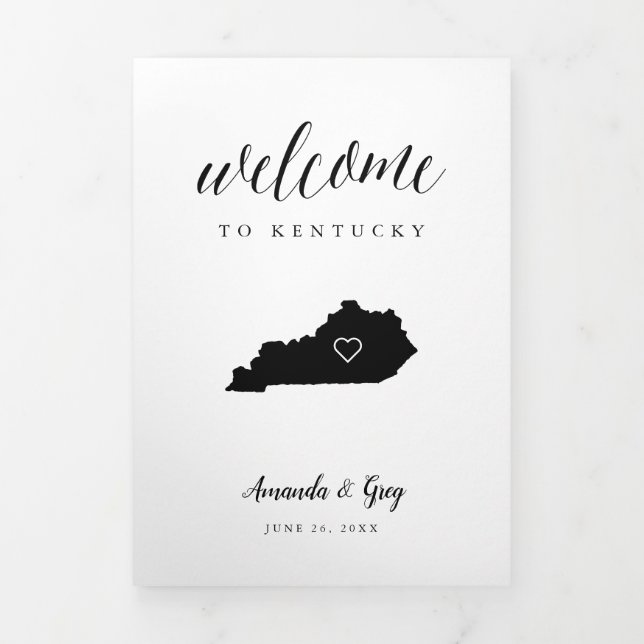 Kentucky Wedding Welcome Letter & Itinerary Tri-Fold Programme (Cover)