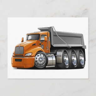 Kenworth T440 Orange-Grey Truck Postcard