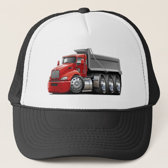 Kenworth T440 Red-Grey Truck Trucker Hat (Front)