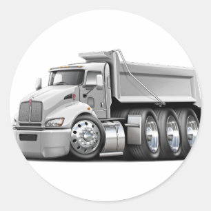 Kenworth T440 White Truck Classic Round Sticker