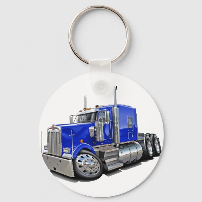 Kenworth w900 Blue Truck Key Ring (Front)