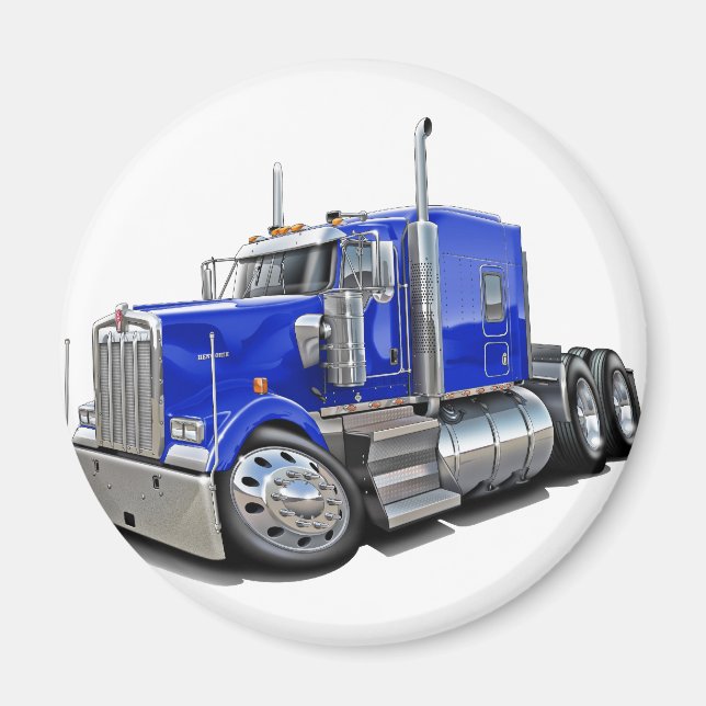 Kenworth w900 Blue Truck Magnet (Front)