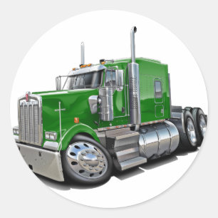 Kenworth w900 Green Truck Classic Round Sticker