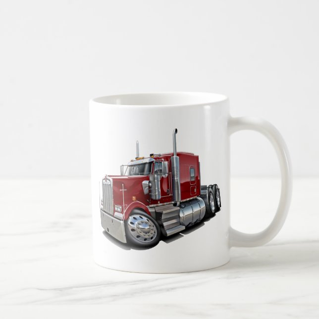 Kenworth w900 Maroon Truck Coffee Mug (Right)