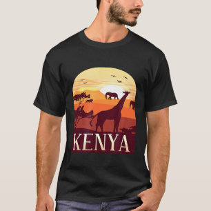 Kenya Africa Giraffe Elephant Lion African Animals T-Shirt