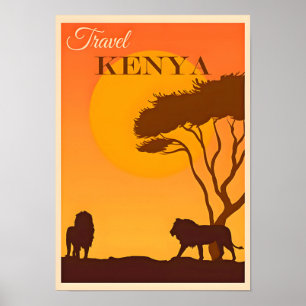 Kenya-Africa Travel Poster
