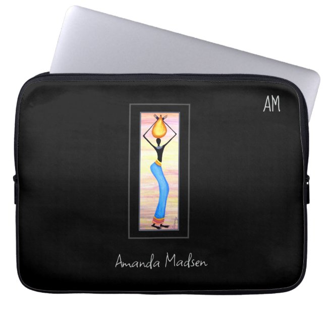 Kenya, African Art, Coconut Oil Sellers Laptop Sleeve (Front)