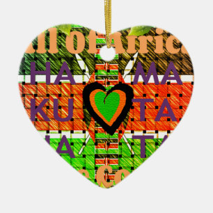 Kenya: All of Africa in One Country - Woven Flag  Ceramic Tree Decoration
