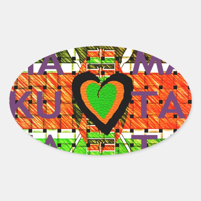 Kenya: All of Africa in One Country - Woven Flag  Oval Sticker (Front)